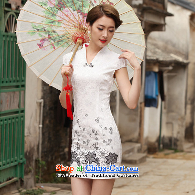 The new 2015 qipao summer short of improved graphics thin retro Sau San dresses female daily cheongsam dress Tang Dynasty United States in accordance with the house of the pink, , , , shopping on the Internet