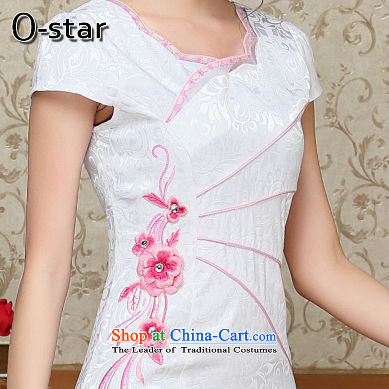   2015 Summer 00-star qipao new cheongsam summer short stylish qipao improved cotton linen, Ms. Tang dynasty pale green Xl,o-star,,, shopping on the Internet