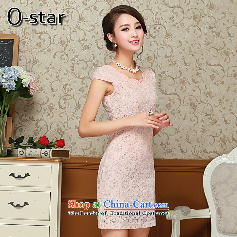 2015 Summer o-star new women's stylish Sau San Tong replace Ms. improved cheongsam pink m,o-star,,, Summer shopping on the Internet
