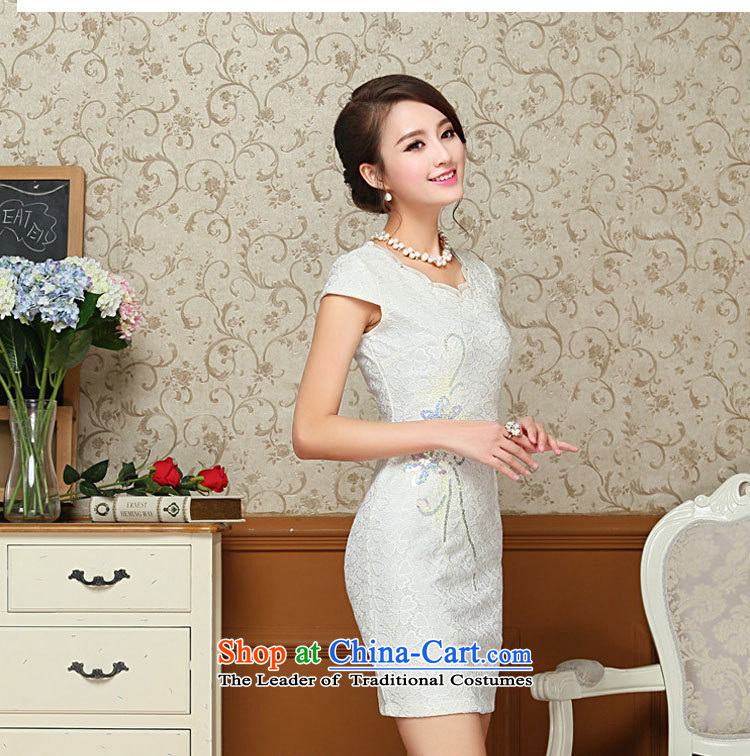 Summer 2015 new 0-star female qipao female short stylish improved qipao pure color Tang dynasty, White M picture, prices, brand platters! The elections are supplied in the national character of distribution, so action, buy now enjoy more preferential! As soon as possible.