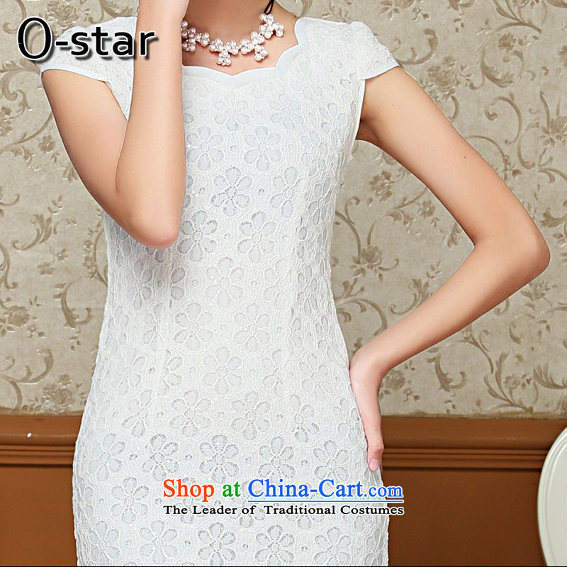 Summer 2015 new 0-star female qipao female short stylish improved qipao pure color white m,o-star,,, Ms. Tang dynasty shopping on the Internet