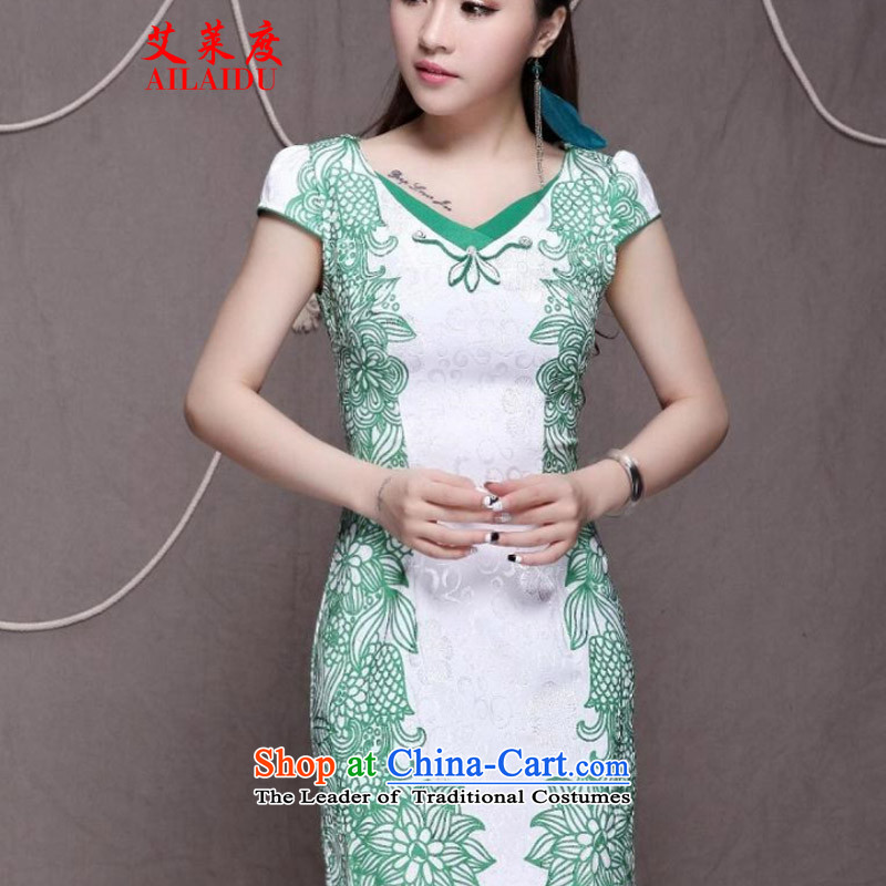 The Aileu degrees 2015 ethnic Chinese Antique Sau San video stylish qipao A033_9912 FF thin blue M AYLE (AILAIDU) , , , shopping on the Internet