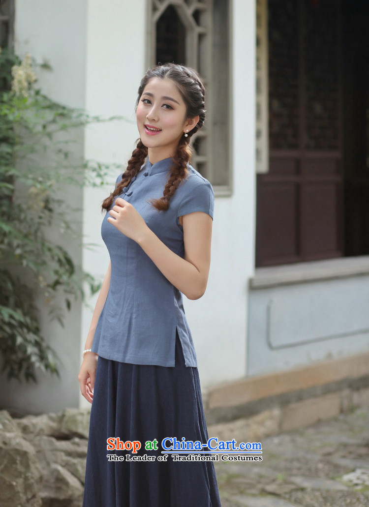 Find Sophie summer blouses ethnic Han-short-sleeved T-shirt qipao improved cotton linen, Ms. Tang with single facade T-shirts are 3XL picture, prices, brand platters! The elections are supplied in the national character of distribution, so action, buy now enjoy more preferential! As soon as possible.