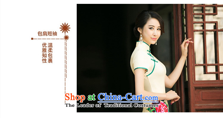 The new 2015 spring/summer load qipao cheongsam dress improved daily qip video thin Foutune of long dresses temperament yellow XXL picture, prices, brand platters! The elections are supplied in the national character of distribution, so action, buy now enjoy more preferential! As soon as possible.
