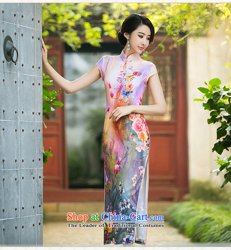 The new 2015 Spring/Summer female cheongsam dress stylish improved daily video thin foutune temperament long gown purple XL Photo, prices, brand platters! The elections are supplied in the national character of distribution, so action, buy now enjoy more preferential! As soon as possible.