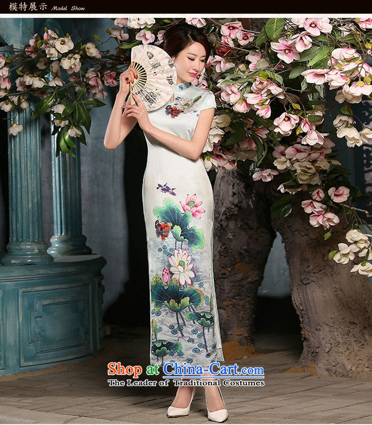 The new 2015 spring/summer load qipao cheongsam dress improved daily qip video thin foutune temperament long gown green L picture, prices, brand platters! The elections are supplied in the national character of distribution, so action, buy now enjoy more preferential! As soon as possible.