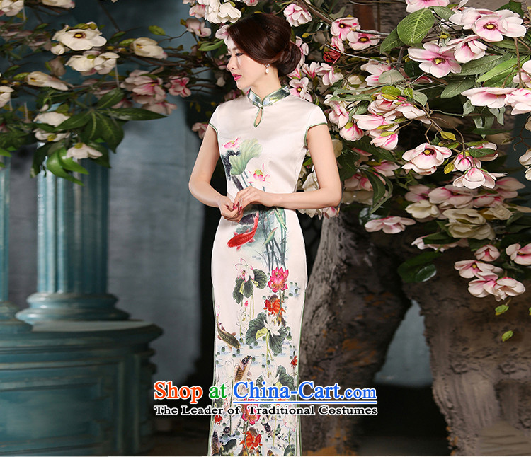 The new 2015 spring/summer load qipao cheongsam dress improved daily qip video thin Foutune of long white dresses temperament XL Photo, prices, brand platters! The elections are supplied in the national character of distribution, so action, buy now enjoy more preferential! As soon as possible.
