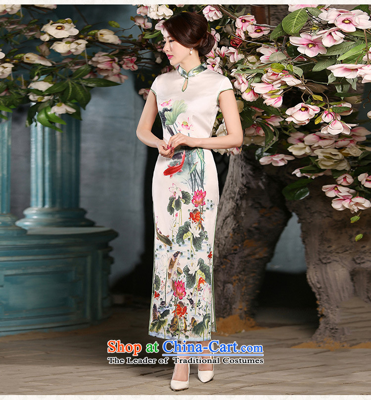 The new 2015 spring/summer load qipao cheongsam dress improved daily qip video thin Foutune of long white dresses temperament XL Photo, prices, brand platters! The elections are supplied in the national character of distribution, so action, buy now enjoy more preferential! As soon as possible.