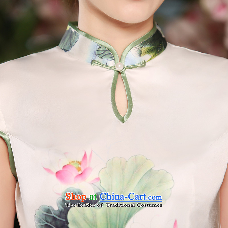 The new 2015 spring/summer load qipao cheongsam dress improved daily qip video thin Foutune of long white dresses temperament and in accordance with the house of the XL, , , , shopping on the Internet