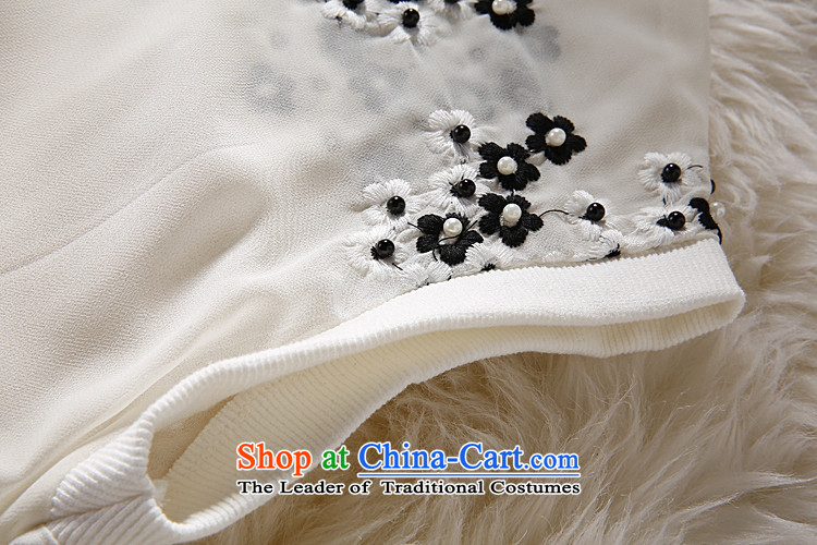 Vpro only A5031 dress European Summer 2015 new site female embroidery nail pearl round-neck collar short-sleeved T-shirt are yard white are code pictures, prices, brand platters! The elections are supplied in the national character of distribution, so action, buy now enjoy more preferential! As soon as possible.