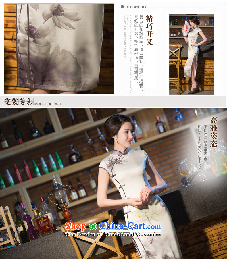 2015 Spring/Summer load new improved stylish long Ms. qipao daily retro silk dresses large Smoke Gray M pictures qipao, prices, brand platters! The elections are supplied in the national character of distribution, so action, buy now enjoy more preferential! As soon as possible.