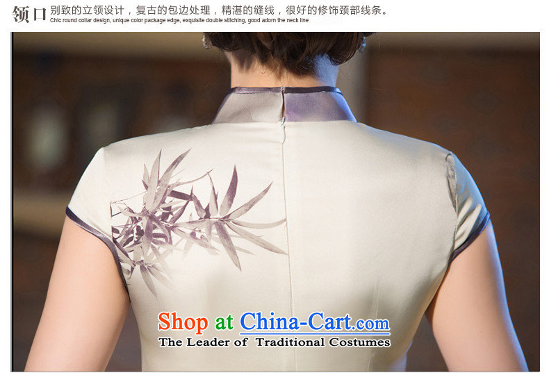2015 Spring/Summer load new improved stylish long Ms. qipao daily retro silk dresses large Smoke Gray M pictures qipao, prices, brand platters! The elections are supplied in the national character of distribution, so action, buy now enjoy more preferential! As soon as possible.