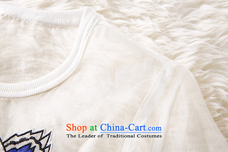 Vpro only A5030 dress European Summer 2015 new site female Euro root yarn fluoroscopy tiger animal avatar embroidery white long-sleeved T-shirt transparent picture, the price and the M brand platters! The elections are supplied in the national character of distribution, so action, buy now enjoy more preferential! As soon as possible.