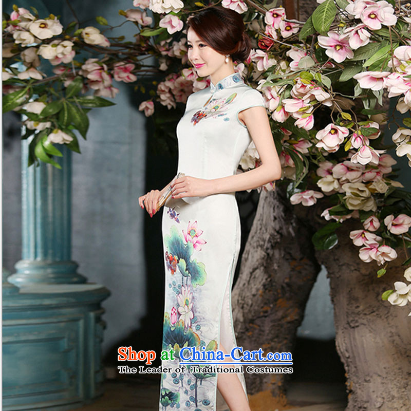 The end of the high on the forklift truck is very sexy cheongsam dress daily ethnic women graphics performance qipao FZZ301 thin picture color light at the end of M , , , shopping on the Internet
