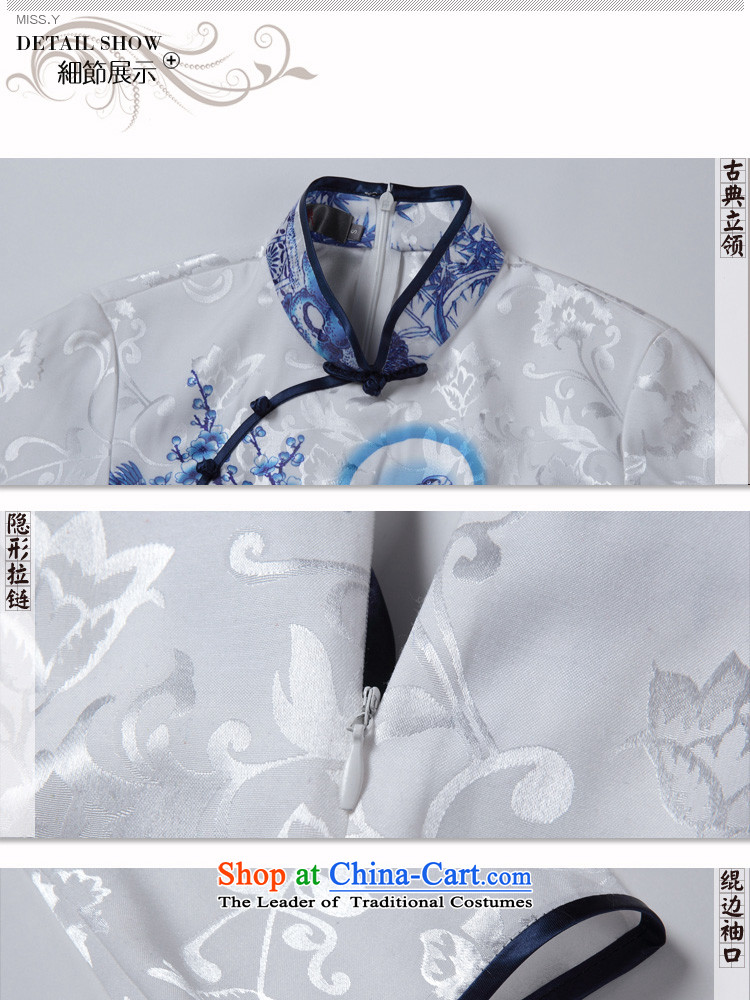 The end of the shallow porcelain retro-tie long-sleeved T-shirt RXB14201-1 Sau San qipao L picture, prices, brand platters! The elections are supplied in the national character of distribution, so action, buy now enjoy more preferential! As soon as possible.