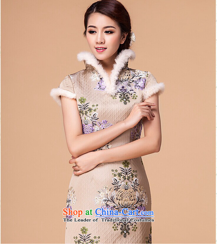 At the end of light cotton female qipao retro folder skirt cheongsam dress RX905 short apricot L photo, prices, brand platters! The elections are supplied in the national character of distribution, so action, buy now enjoy more preferential! As soon as possible.