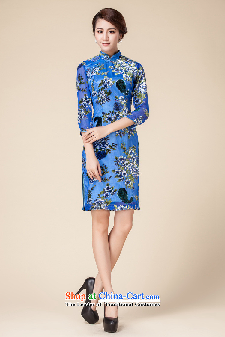 At the end of light Silk Cheongsam mother married retro cheongsam dress suit RX141723 BLUE XXL picture, prices, brand platters! The elections are supplied in the national character of distribution, so action, buy now enjoy more preferential! As soon as possible.