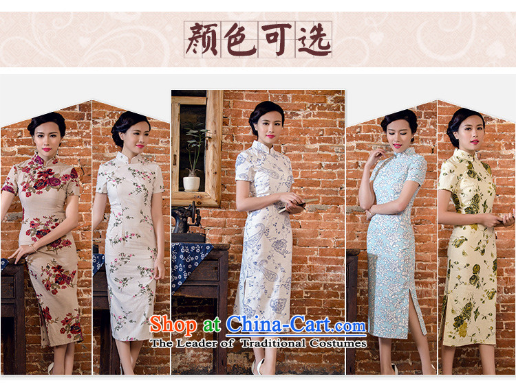 In line summer short-sleeved qipao cloud long low on disk for manually linen's skirt with L picture, prices, brand platters! The elections are supplied in the national character of distribution, so action, buy now enjoy more preferential! As soon as possible.