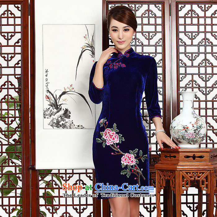 In short, the Cloud's mother cheongsam dress embroidery retro Kim velvet wedding dress AQE002 Blue M picture, prices, brand platters! The elections are supplied in the national character of distribution, so action, buy now enjoy more preferential! As soon as possible.
