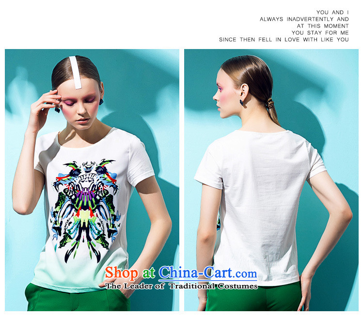 El-Lok Nga 2015 new summer for women population min gradient stamp short-sleeved T-shirt, white M female picture, prices, brand platters! The elections are supplied in the national character of distribution, so action, buy now enjoy more preferential! As soon as possible.