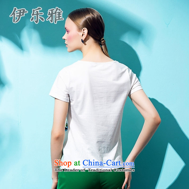 El-Lok Nga 2015 new summer for women population min gradient stamp short-sleeved T-shirt, white female M'Lok Nga (YILEYA) , , , shopping on the Internet