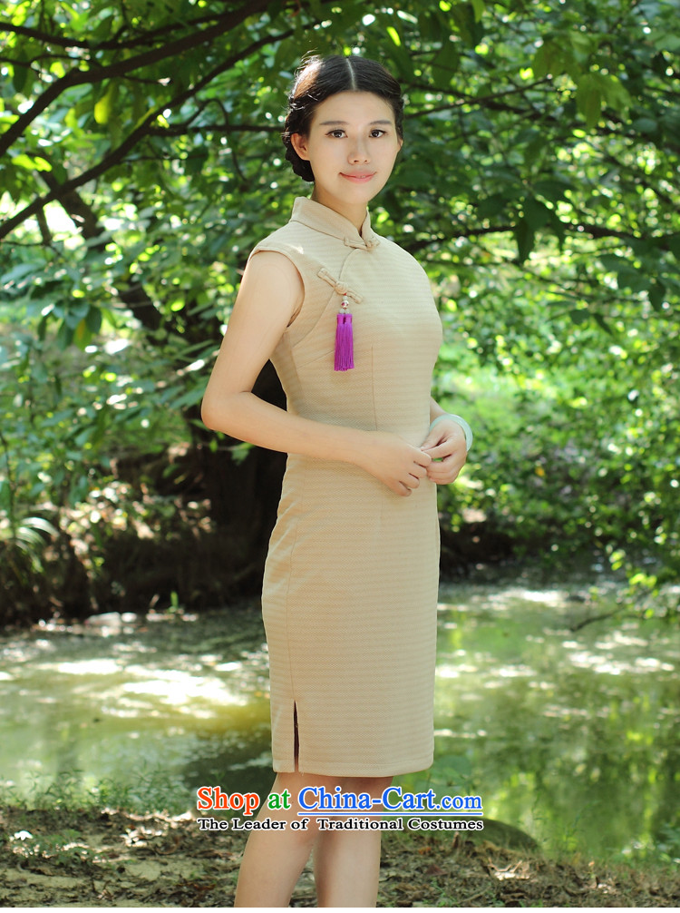 The Republic of Korea Guryan 2015 Republic of Korea wind qipao summer retro short of improvement of sleeveless cheongsam dress summer blue short-sleeve L picture, prices, brand platters! The elections are supplied in the national character of distribution, so action, buy now enjoy more preferential! As soon as possible.