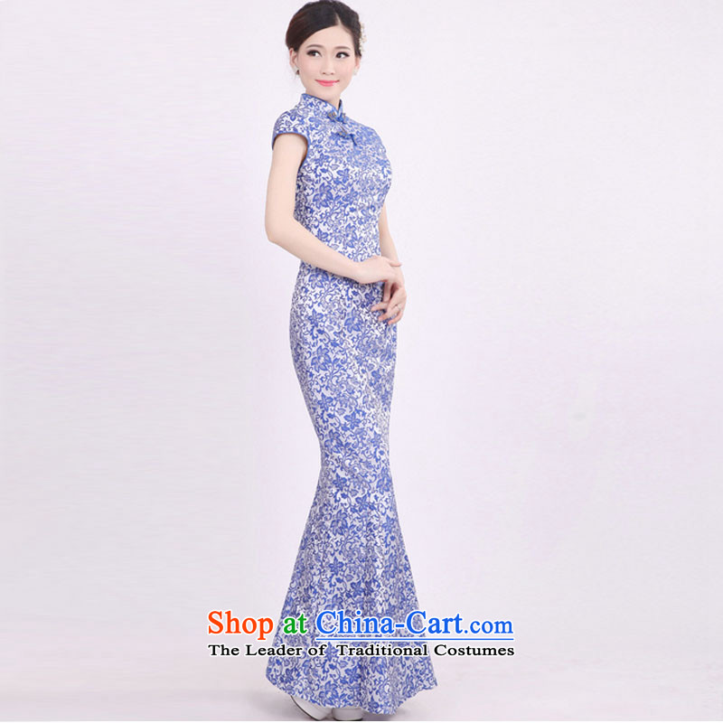At the end of the summer of qipao light improved retro porcelain Sau San ethnic long daily crowsfoot) evening performances PYMXYG051 etiquette  , light at the end of the picture color , , , shopping on the Internet