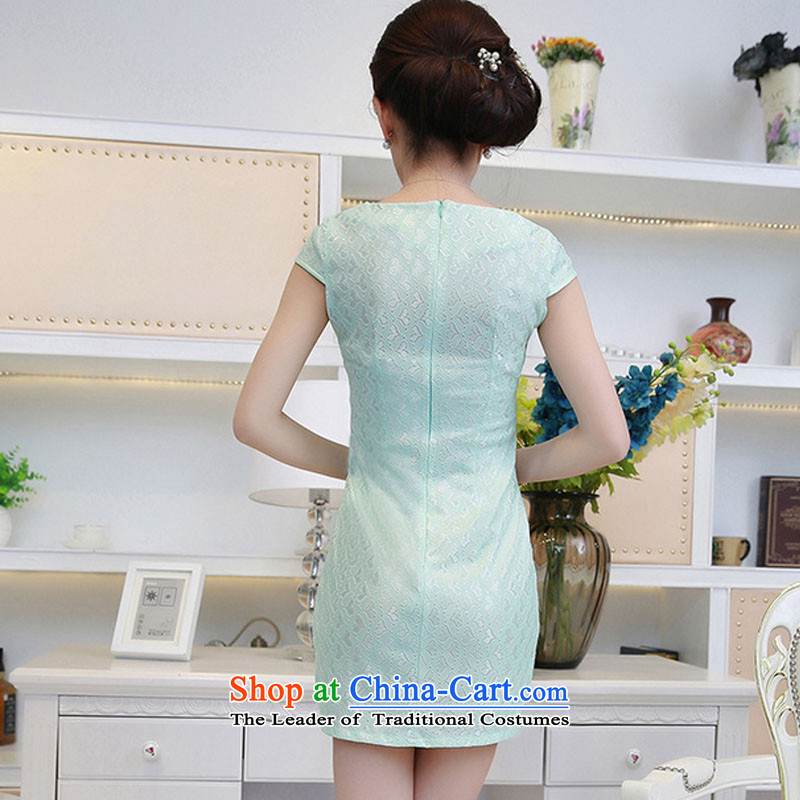 At the end of light female lace qipao summer daily fashion improved national China wind elegant beauty dresses PYMXYG093 picture color light at the end of XL, , , , shopping on the Internet