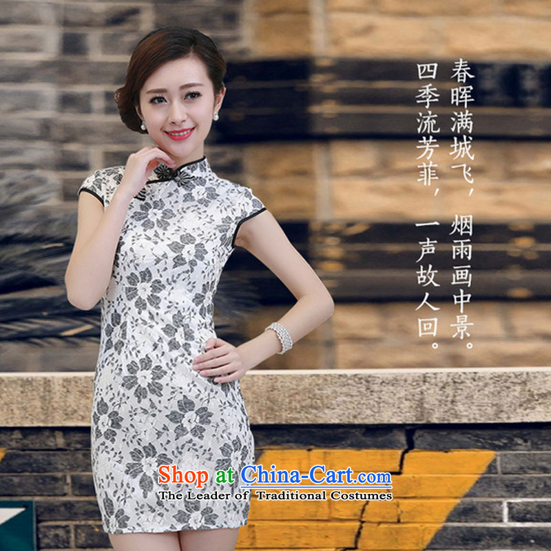 At the end of the summer of qipao light improved graphics thin, short-sleeved Sau San-to-day national wind lace dresses dress PYMXYG095 picture color light at the end of M , , , shopping on the Internet