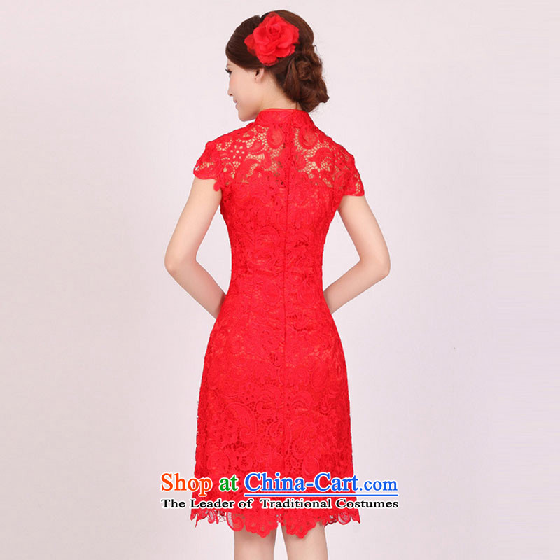 The end of the short period of the summer of light, national feng shui soluble lace bows red even improved cheongsam dress PYMXYG100 red light at the end of L, , , , shopping on the Internet