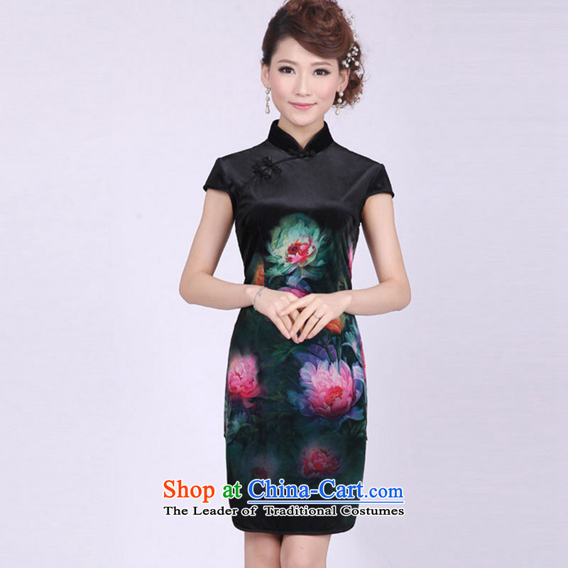 At the end of Light Black sexy daily retro Sau San ethnic marriages Phoenix cheongsam dress PYMXYG148 picture color light at the end of XL, , , , shopping on the Internet
