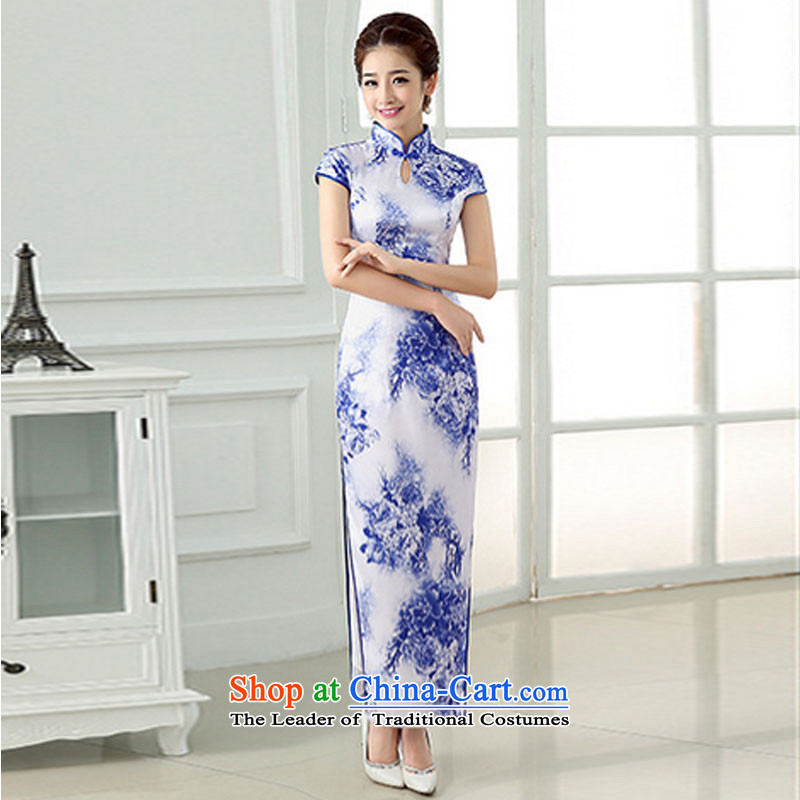 At the end of the summer of light and stylish daily Sau San Tsing improved porcelain welcome service long cheongsam dress dresses PYMXYG150 picture color light at the end of S, shopping on the Internet has been pressed.