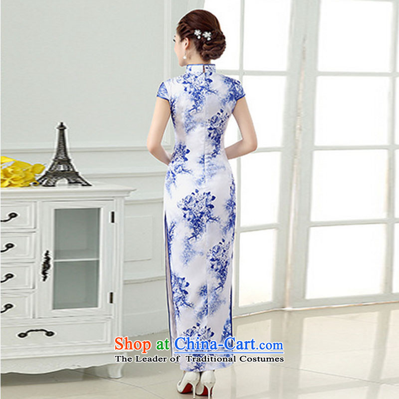 At the end of the summer of light and stylish daily Sau San Tsing improved porcelain welcome service long cheongsam dress dresses PYMXYG150 picture color light at the end of S, shopping on the Internet has been pressed.