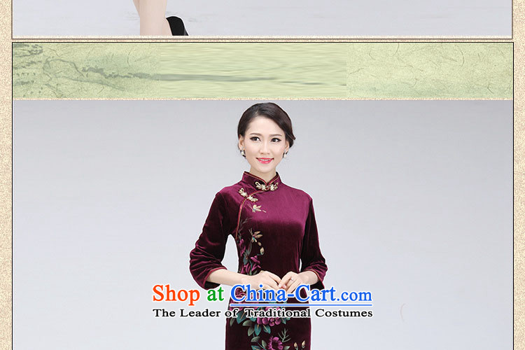At the end of light and stylish retro Sau San wedding velvet gown mother women improved color picture PYMXYG150-1 qipao XXL picture, prices, brand platters! The elections are supplied in the national character of distribution, so action, buy now enjoy more preferential! As soon as possible.