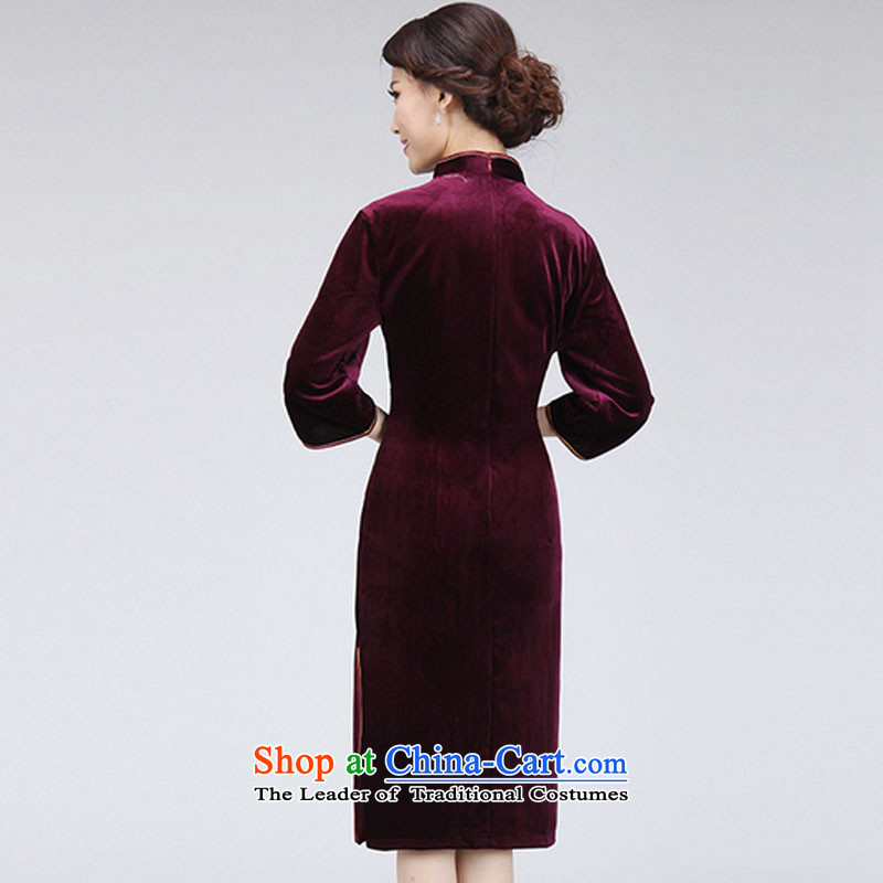 At the end of light and stylish retro Sau San wedding velvet gown mother women improved qipao PYMXYG150-1 picture color light at the end of , , , XXL, shopping on the Internet