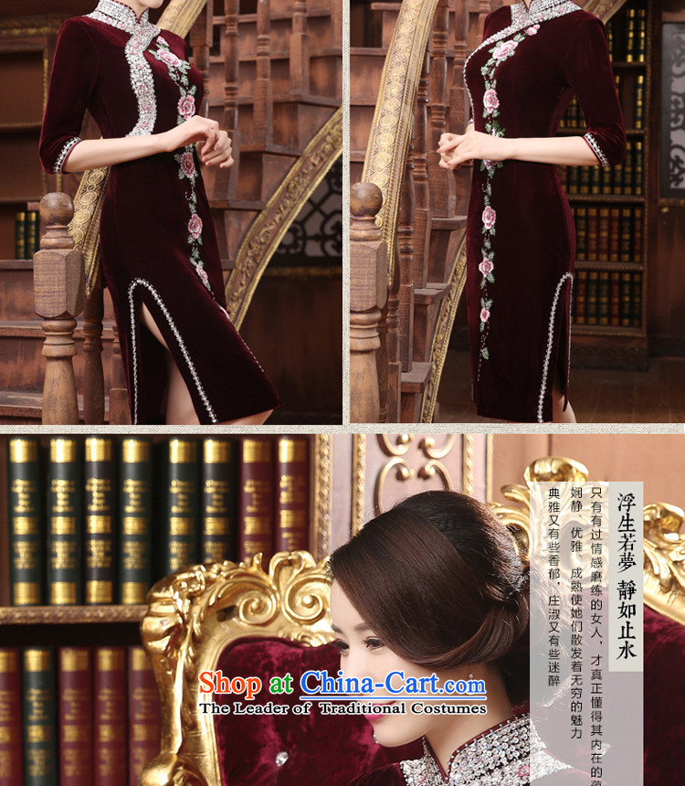 The wedding-dress Kim long skirt qipao scouring pads) Older Mother New wedding in summer and autumn large dresses short-sleeved M picture, prices, brand platters! The elections are supplied in the national character of distribution, so action, buy now enjoy more preferential! As soon as possible.