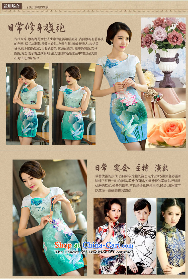 The five senses figure new stylish qipao 2015 Lotus gradient improved stylish figure cheongsam dress summer stylish WGT1569 Green, Sau San M picture, prices, brand platters! The elections are supplied in the national character of distribution, so action, buy now enjoy more preferential! As soon as possible.