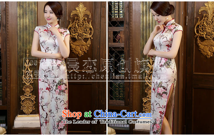 Morning new qipao land long summer short of improvement and Stylish retro silk CHINESE CHEONGSAM video sauna thin red red M picture, prices, brand platters! The elections are supplied in the national character of distribution, so action, buy now enjoy more preferential! As soon as possible.