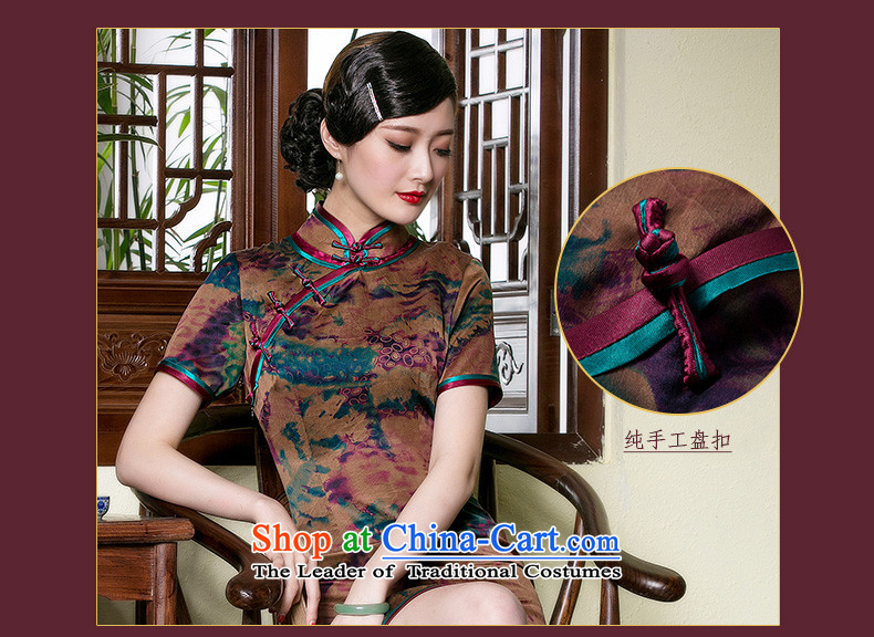Seal new summer of high-end incense cloud yarn qipao retro short, Ms. retro Sau San cheongsam dress photo color pictures, prices, XL brand platters! The elections are supplied in the national character of distribution, so action, buy now enjoy more preferential! As soon as possible.