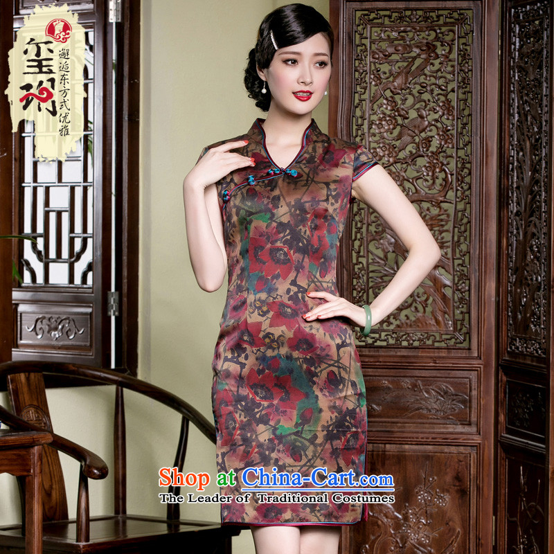 The seal of the Summer Scent cloud yarn retro Silk Cheongsam daily short, Ms. improved according to the Pongee elegant dresses picture color M seal decreased by , , , shopping on the Internet