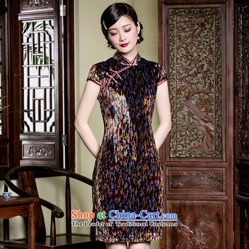 The seal of a new summer products Silk Cheongsam retro-burned elegance of the middle-aged Chinese cheongsam dress photo color XXL, seal decreased by , , , shopping on the Internet