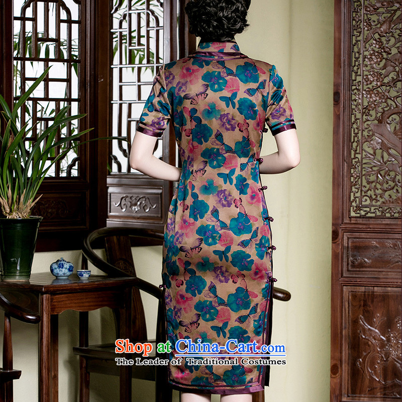 The Seal of Butterfly Dream incense cloud * silk cheongsam dress yarn, long-high-end manually upgrading Chinese women's dresses picture color M seal decreased by , , , shopping on the Internet