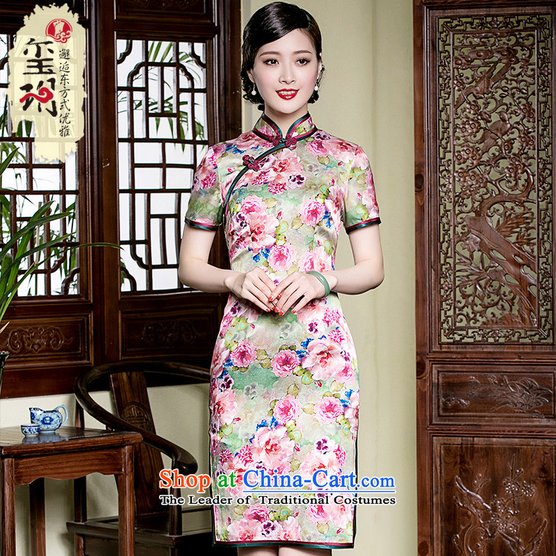 The seal of the new Silk Cheongsam dress upscale retro improvement cuff manually herbs extract elegant dresses picture color M seal decreased by , , , shopping on the Internet
