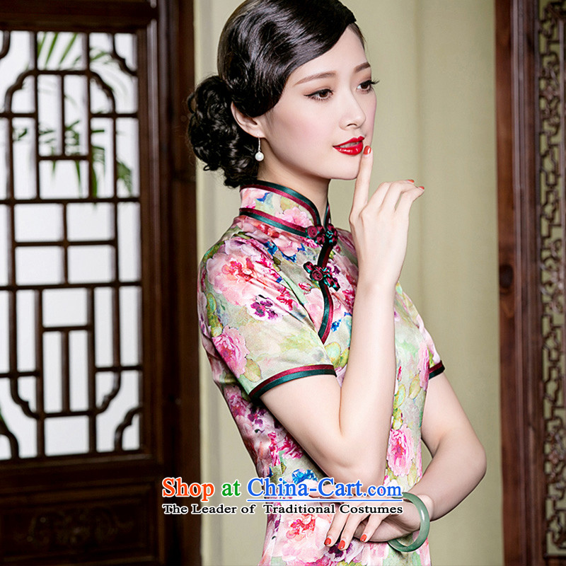 The seal of the new Silk Cheongsam dress upscale retro improvement cuff manually herbs extract elegant dresses picture color M seal decreased by , , , shopping on the Internet