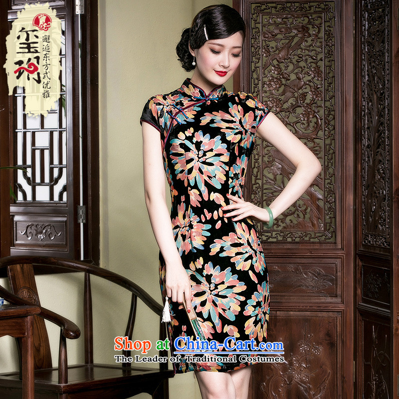 The seal of the Summer 2015 New Silk burned down the middle-aged cheongsam dress retro improved large elegant dresses picture color XL, seal decreased by , , , shopping on the Internet