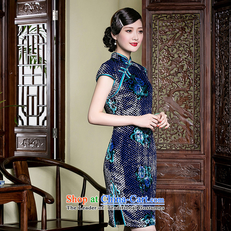 The seal of a new summer, Silk Cheongsam retro-burned improved elegant qipao Ms. Mama dresses picture color XL, seal decreased by , , , shopping on the Internet