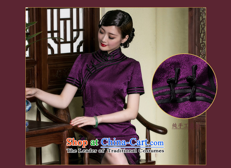 The seal of a new summer, Silk Cheongsam daily improvement manually in the elegant qipao long sauna silk dresses purple M picture, prices, brand platters! The elections are supplied in the national character of distribution, so action, buy now enjoy more preferential! As soon as possible.