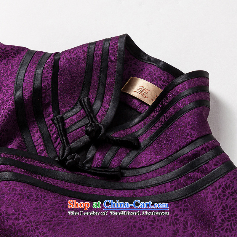 The seal of a new summer, Silk Cheongsam daily improvement manually in the elegant qipao long sauna silk dresses purple M seal decreased by , , , shopping on the Internet