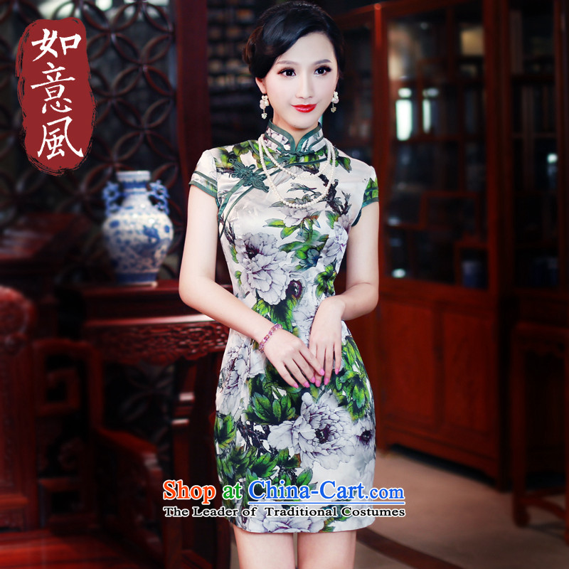 After a day of summer 2015 wind qipao new improved Silk Cheongsam antique dresses Sau San video thin 5439 Tachometer 5439 Tachometer suit after wind , , , S, shopping on the Internet