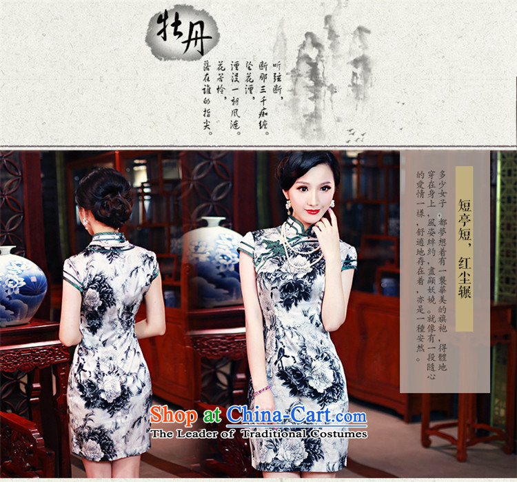 After a new summer 2015 wind temperament stamp silk short-sleeved dresses high-end improved qipao 5432 5432 suit XXL picture, prices, brand platters! The elections are supplied in the national character of distribution, so action, buy now enjoy more preferential! As soon as possible.